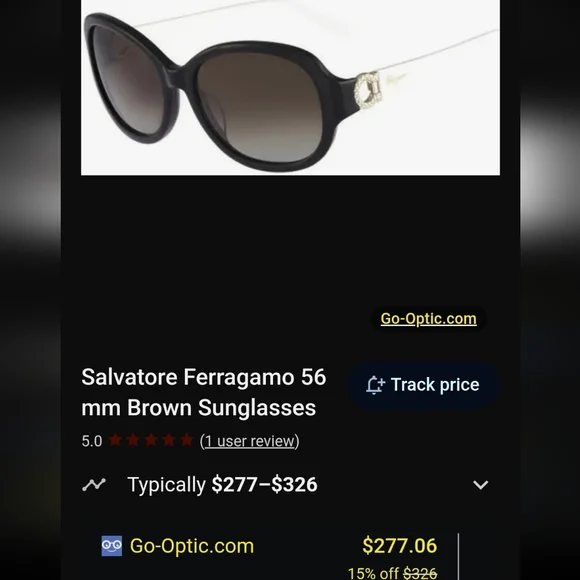 Sale🤓 Salvatore Ferragamo Black Sunglasses with Gold Crystal Encrusted Gancini - Picture 5 of 5